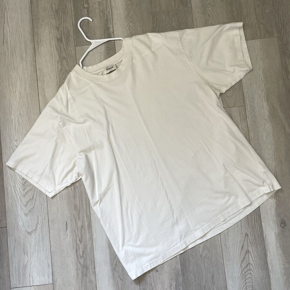 Elwood Crewneck Tshirt organic cotton oversized core distressed mens (large)